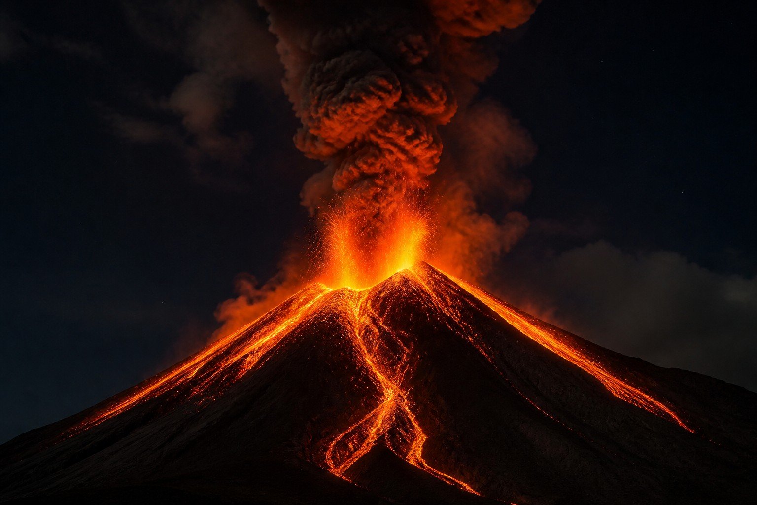 Vulcão em erupção